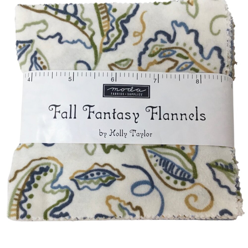 Fall Fantasy Flannels Charm Pack Moda Fabric Squares 42- 5" Holly Taylor Paisley